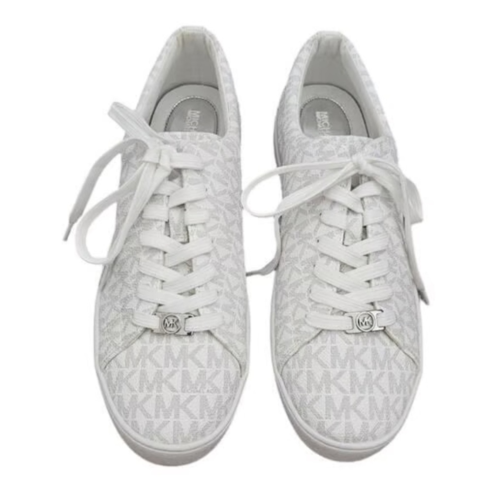 MICHAEL Michael Kors White & Gray Monogram Sneakers Sz. 8